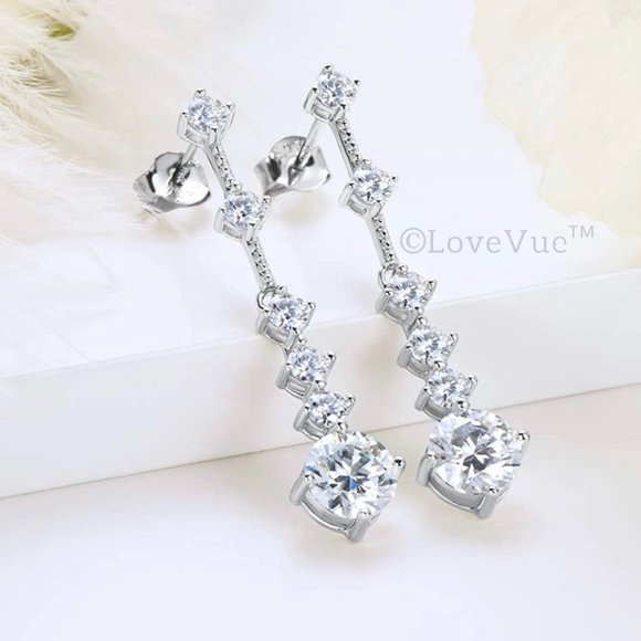 Jewelry - Certified 4ct. t.w. Diamond Luxury Long Drop Earrings VVS1 GRA Certified